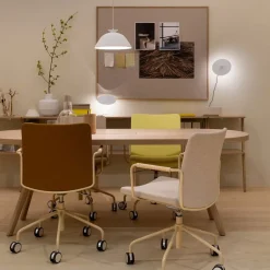 Swedese Office Chairs*Stella office chair can be raised/lowered with tilt, Leather elmosoft 99999 , chrome stand, flexible back Black