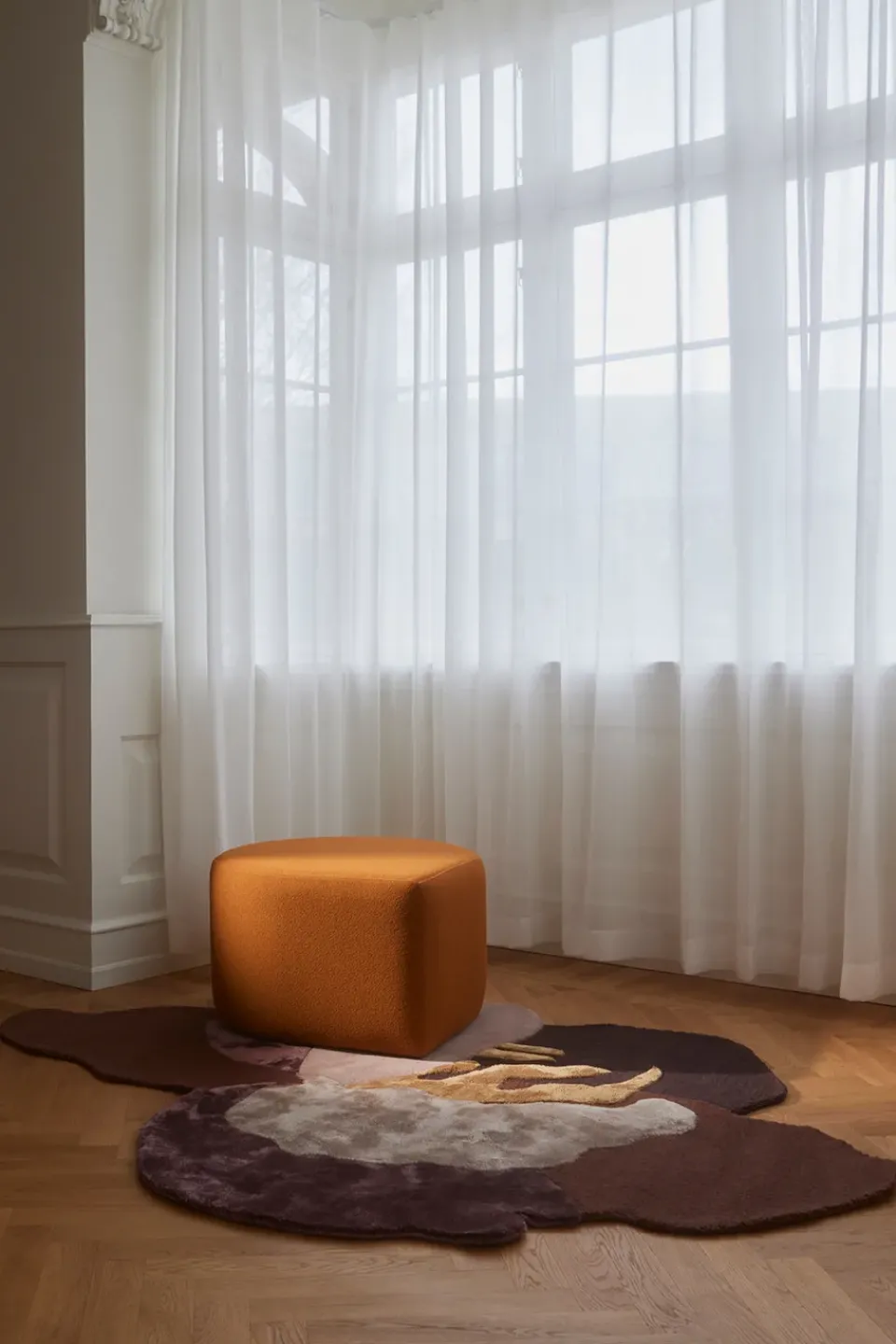 AYTM Armchairs & Footstools|Sitting Poufs*Stilla pouf, Amber Yellow