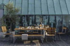 Grythyttan Stålmöbler Seating|Balcony Furniture*Stol 1 chair, Teak-hot-dip galvanized stand Brown