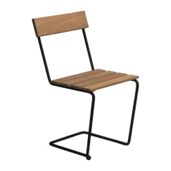 Grythyttan Stålmöbler Balcony Furniture*Stol 1 chair, Untreated teak-black BeigeBlack