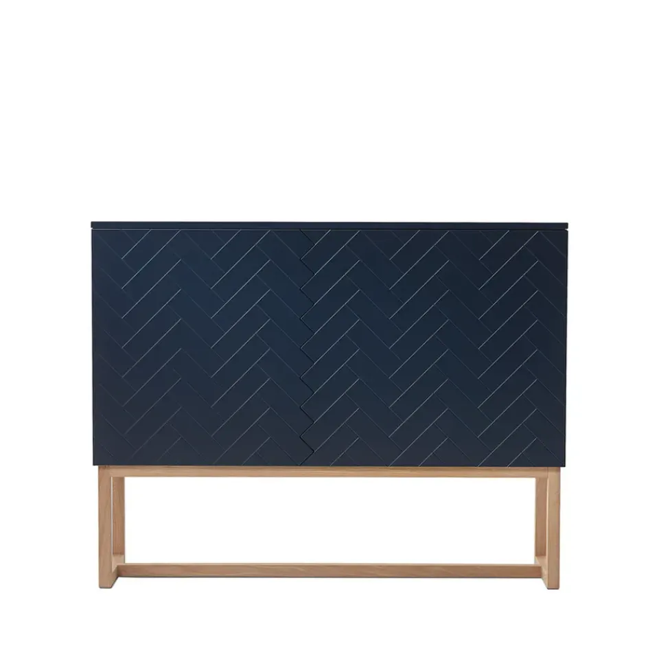 A2 Dressers & Sideboards*Story Side table, Midnight , white oiled oak stand Blue