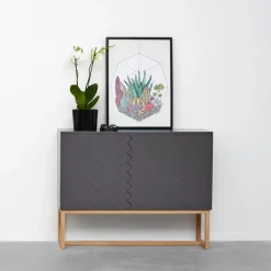 A2 Dressers & Sideboards*Story Side table, Midnight , white oiled oak stand Blue