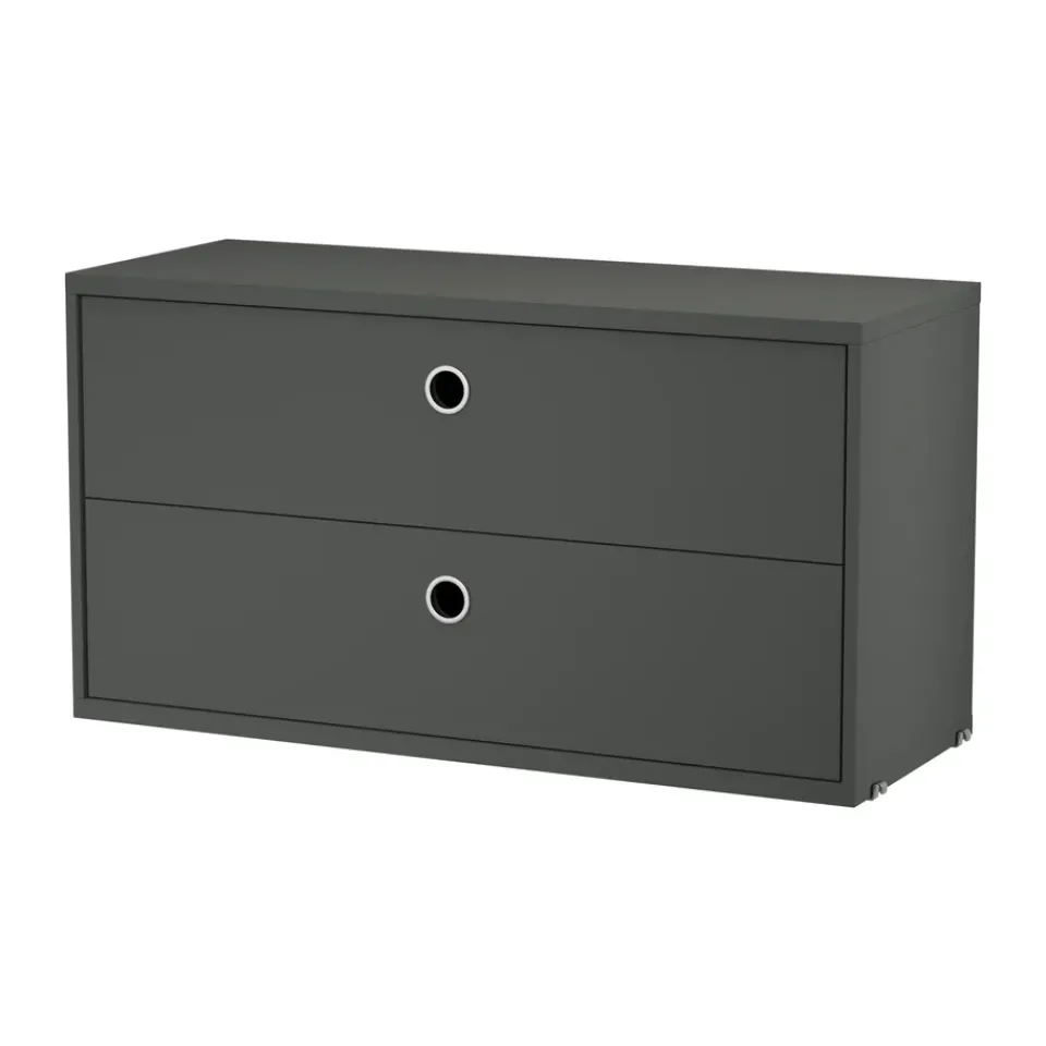 String String Shelves|Dressers & Drawer Units*cabinet with drawers, Dark , 78x30 cm Grey
