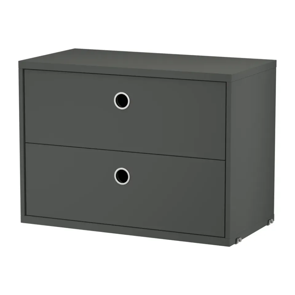 String String Shelves|Dressers & Drawer Units*cabinet with drawers, Dark , 58x30 cm Grey