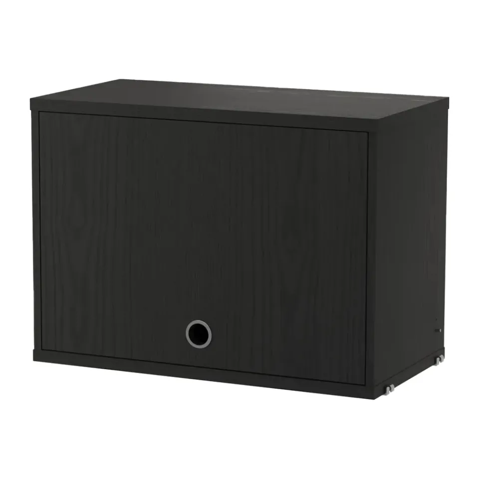 String String Shelves|Display & Glass Cabinets*cabinet with flip door, stained ash, 58x30 cm Black