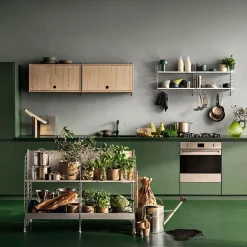 String String Shelves|Display & Glass Cabinets*cabinet with flip door, Ash stain, 78x30 cm Black
