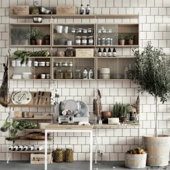 String String Shelves|Display & Glass Cabinets*display cabinet, Oak, 78x30 cm Beige