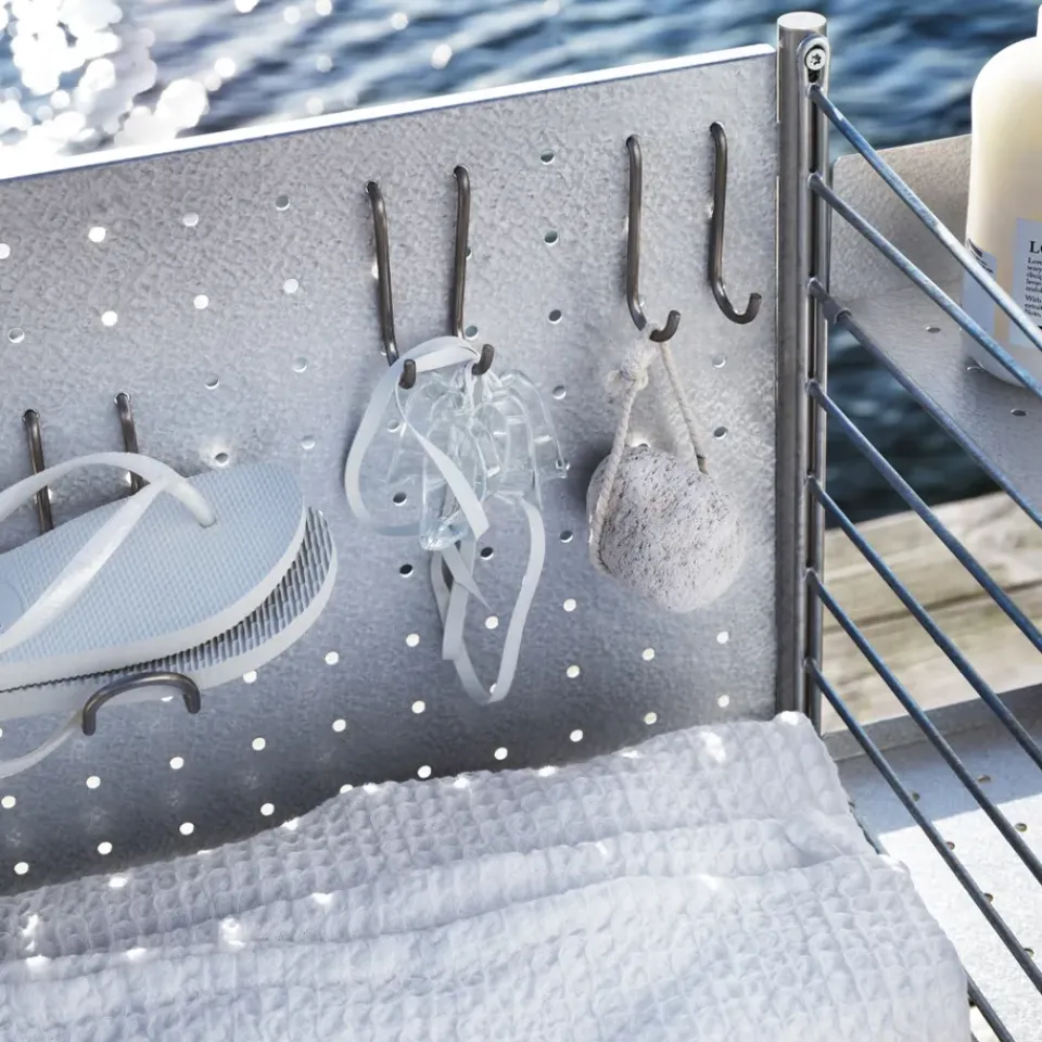 String String Shelves*Outdoor Free-standing panel, Galvanized Grey