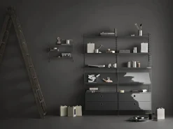 String String Shelves|Shelves & Shelving Systems*wall panels, Dark , 75x20 cm, 1-pack Grey