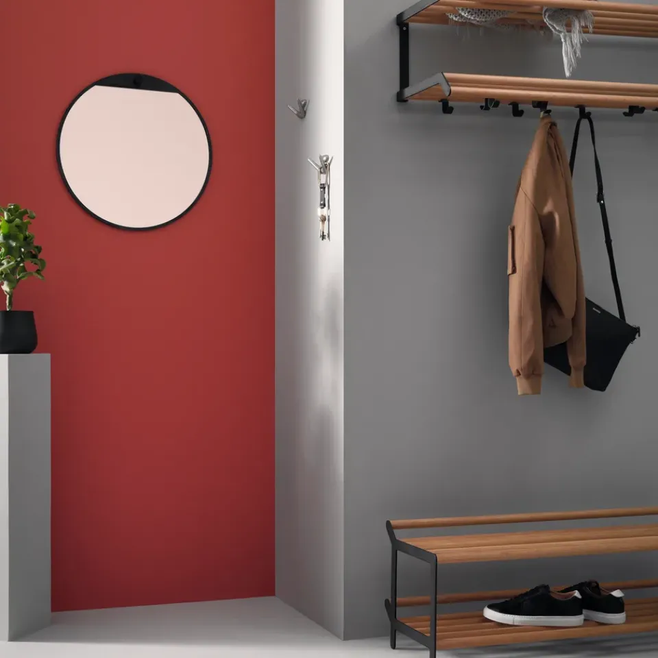 Essem Design Shoe Racks*Tamburin shoe shelf 100 cm, oak- Black
