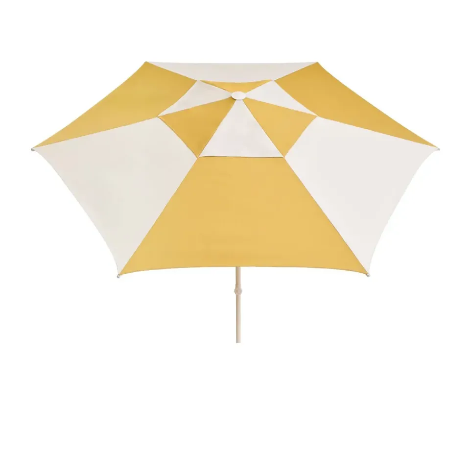 HAY Sun Protection*Terrazza Hexagon parasol, Off white-ochre Multi