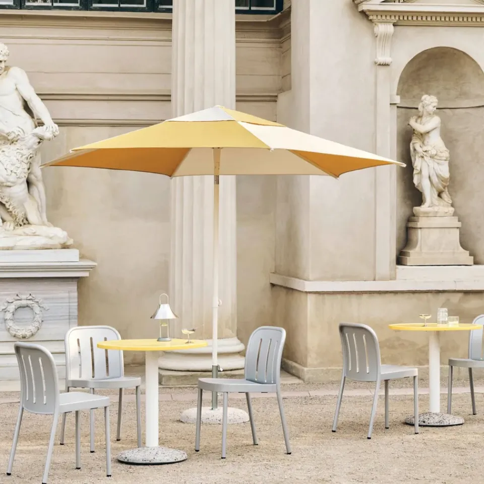 HAY Sun Protection*Terrazza Hexagon parasol, Off white-ochre Multi