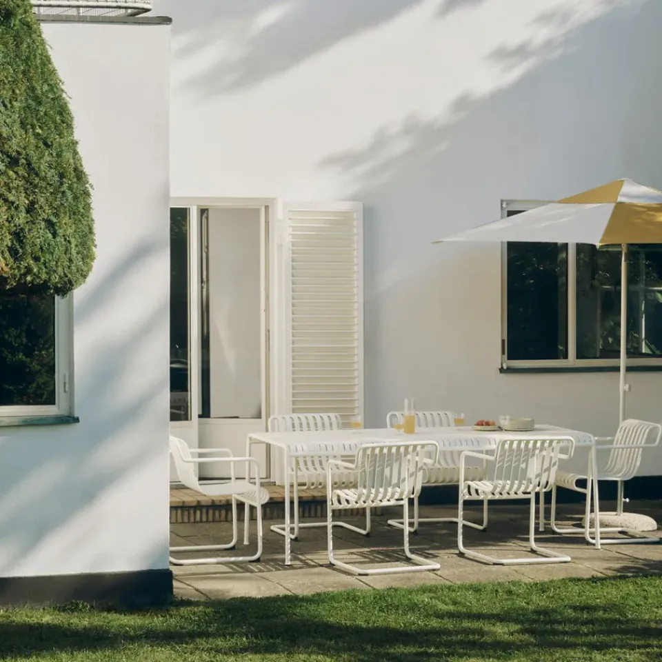 HAY Sun Protection*Terrazza Hexagon parasol, Off white-ochre Multi