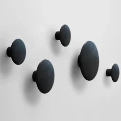 Muuto Clothes Hooks & Hangers*The Dots coat hook , Ø13 cm Black