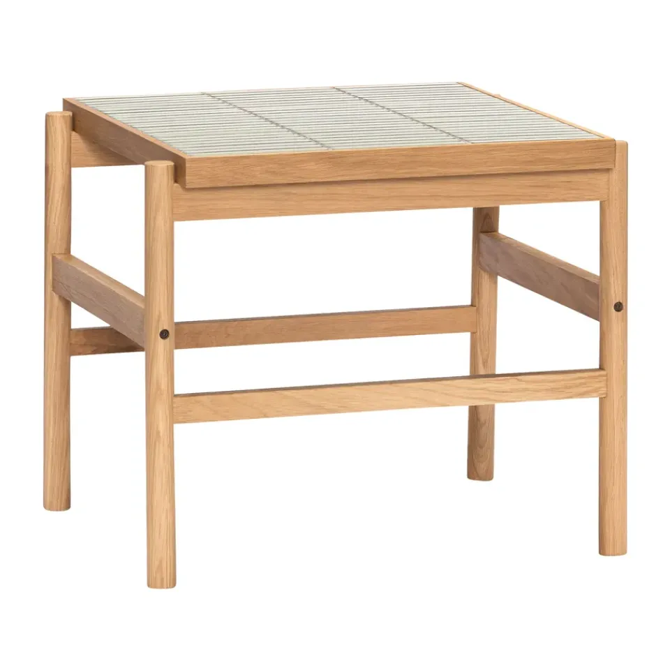 Hübsch Side Tables*Tile side table, Oak-mint Beige