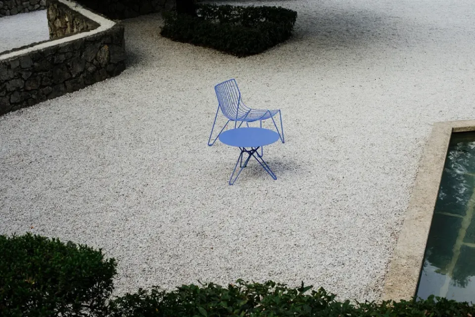 Massproductions Table For Outdoor Use*Tio side table Ø60 cm, Overseas Blue