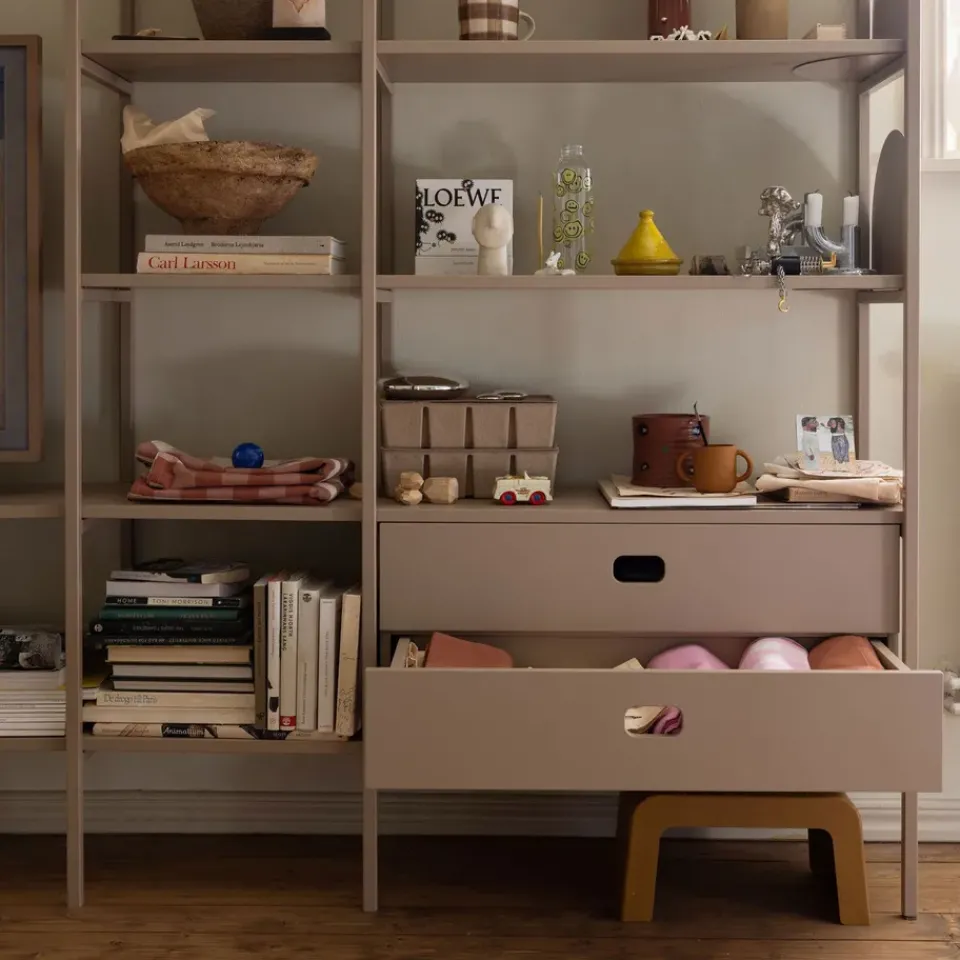 TÔNN furniture Display & Glass Cabinets*TÔNN drawer large, Camel Brown
