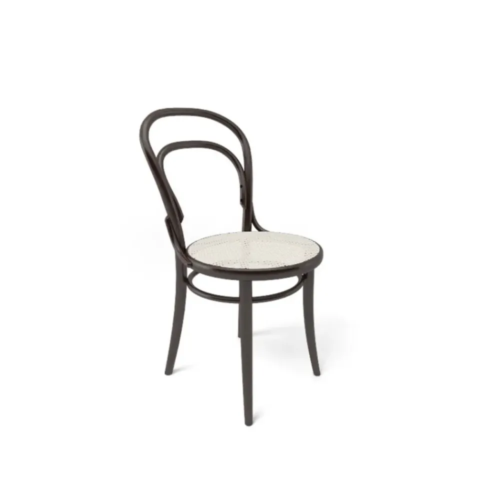 TON Chairs*no.14 chair, Coffee B4-New rattan seat Brown