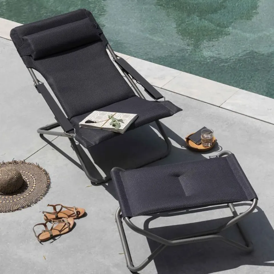 Lafuma Seating*Transabed Next BeComfort footstool, Silver Grey