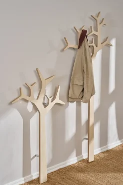 Swedese Clothes Racks, Coat Stands & Hangers*Tree wall wall-mounted coat hanger Special Edition 134 cm, White pigmented pine Brown