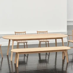 HAY Dining Tables*Triangle Leg dining table, Lacquered oak, 200x85 cm Beige