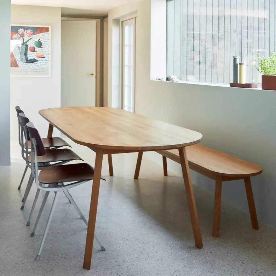 HAY Dining Tables*Triangle Leg dining table, Lacquered oak, 250x85 cm Beige