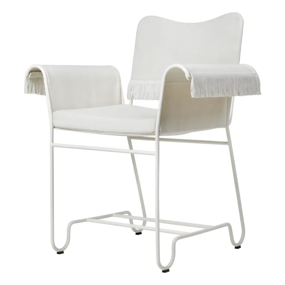 GUBI Seating|Balcony Furniture*Tropique chair with fringe, semi matt-Leslie 06 White