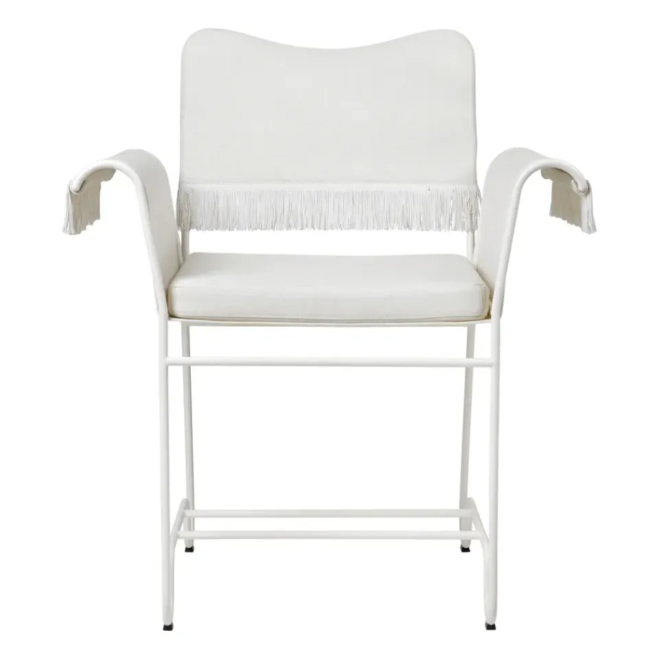 GUBI Seating|Balcony Furniture*Tropique chair with fringe, semi matt-Leslie 06 White