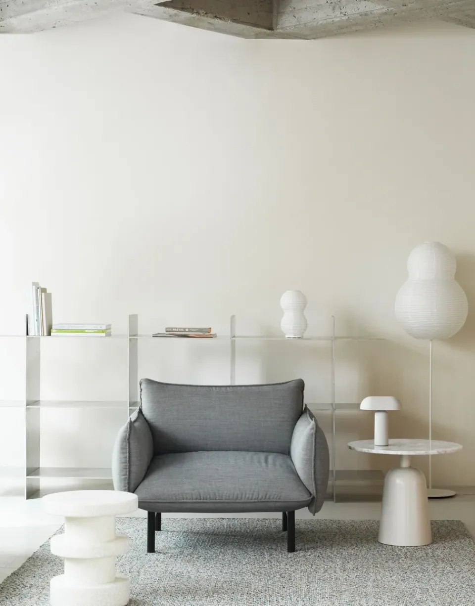 Normann Copenhagen Side Tables*Turn adjustable table Ø55 cm, marble White