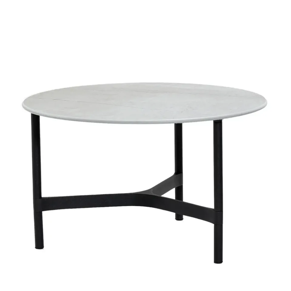 Cane-line Table For Outdoor Use|Outdoor Lounge Furniture*Twist coffee table medium Ø70 cm, Fossil -lava Grey