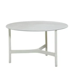 Cane-line Table For Outdoor Use|Outdoor Lounge Furniture*Twist coffee table medium Ø70 cm, Fossil -white Grey