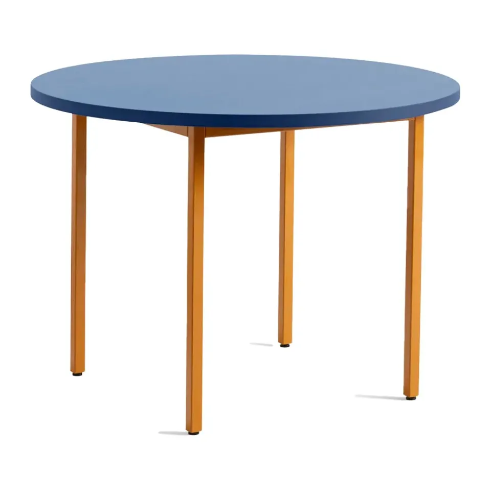 HAY Dining Tables*Two-Colour dining table Ø105 cm, Ochre-blue YellowBlue