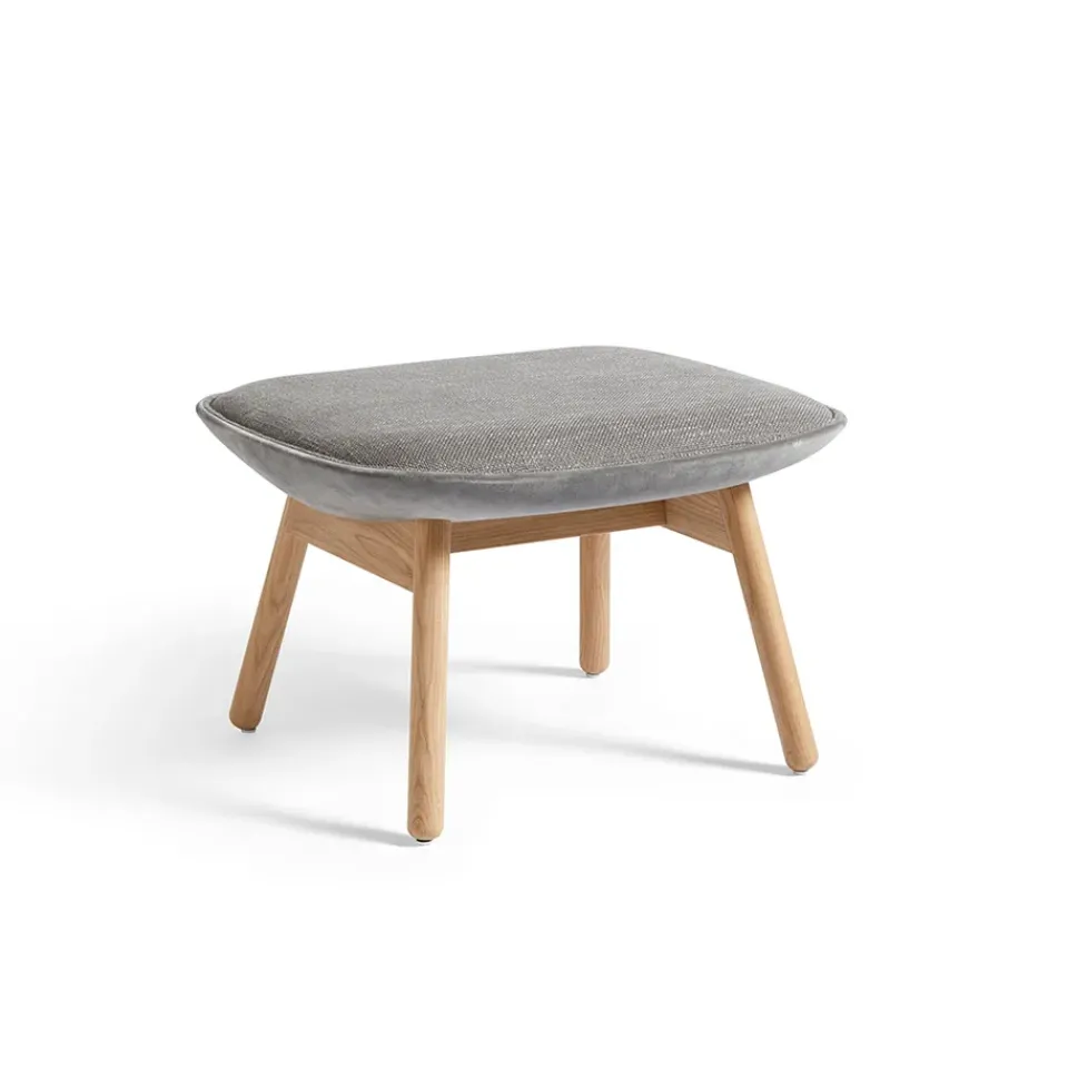 HAY Armchairs & Footstools*Uchiwa ottoman, Roden 05 magnesium-oak-back Lola warm Grey