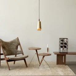 Audo Copenhagen Side Tables*Umanoff side table wallnut-polished brass, 45 cm Brown