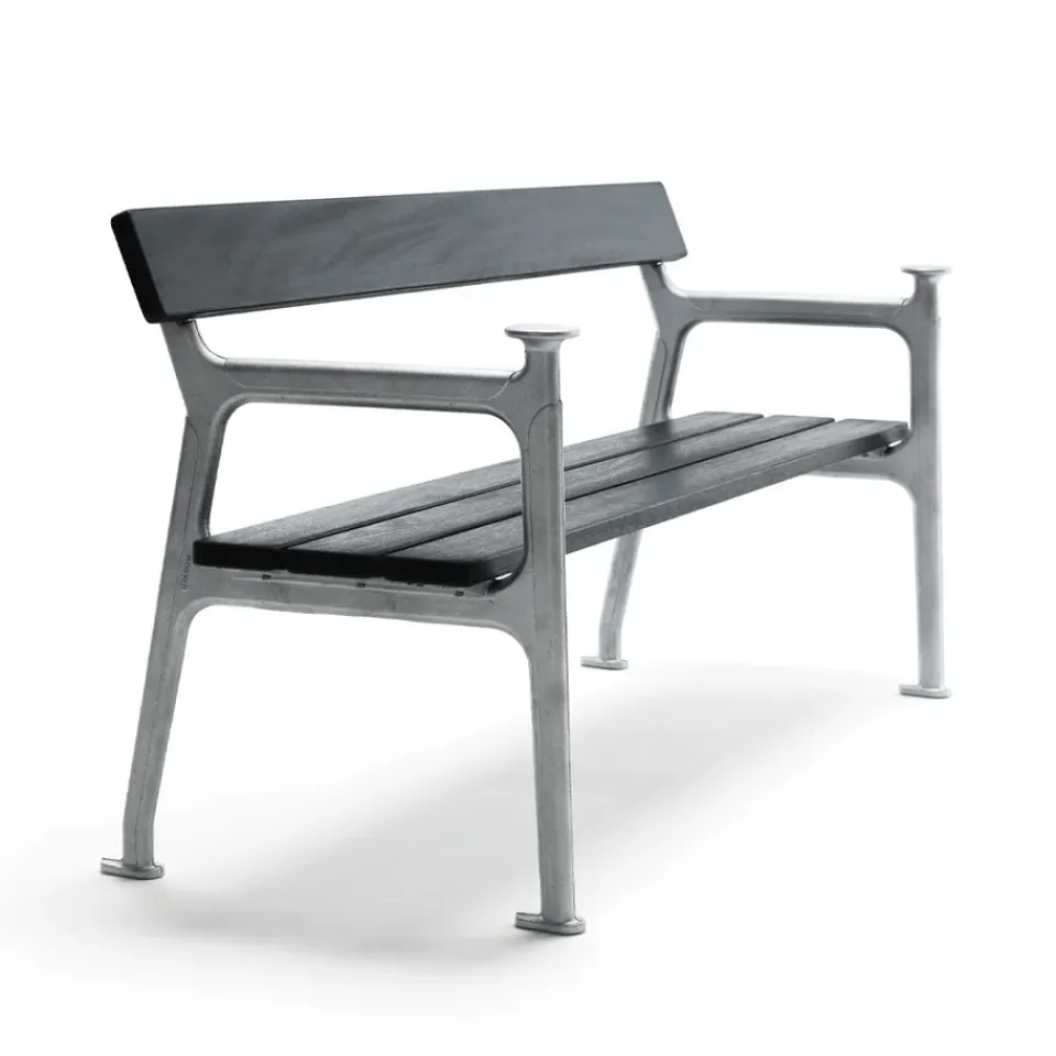 Byarums bruk Garden Sofas & Garden Benches|Outdoor Lounge Furniture*Vilamoura sofa, Mahogany glaze, raw aluminum stand Black