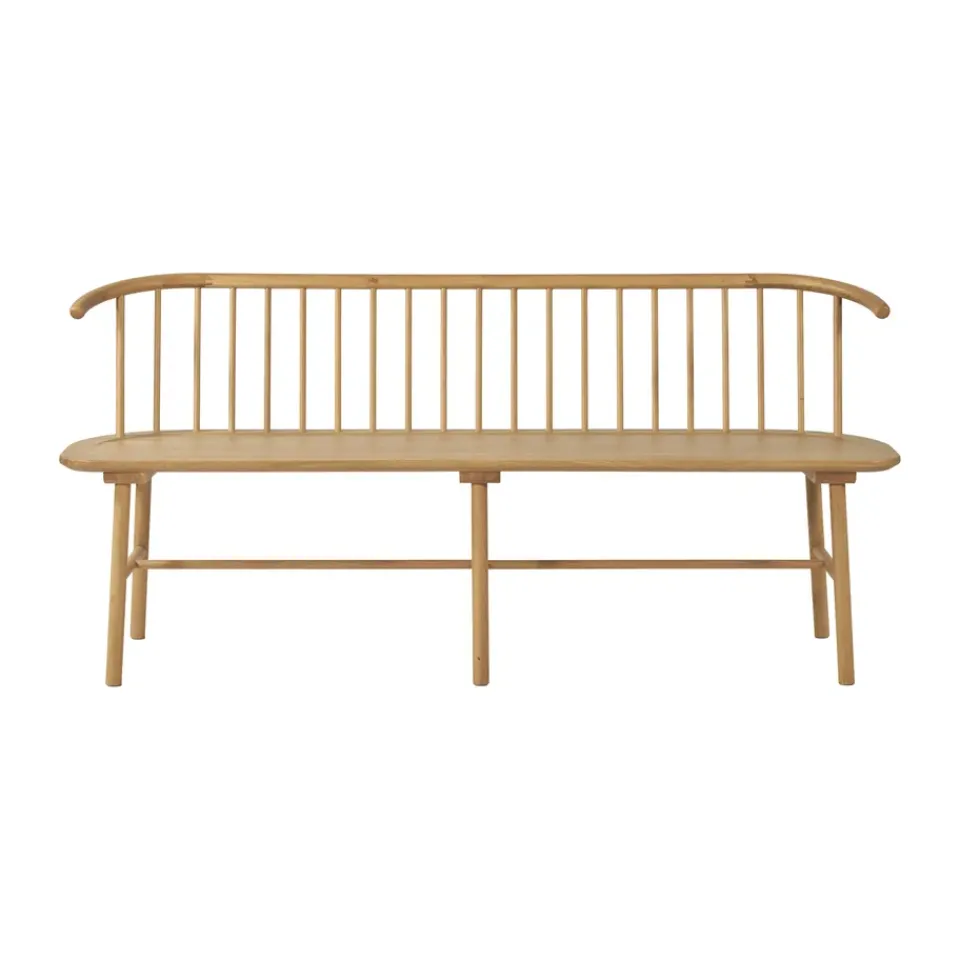 NJRD Sofas*VIOR bench with backrest, Lacquered oak Beige