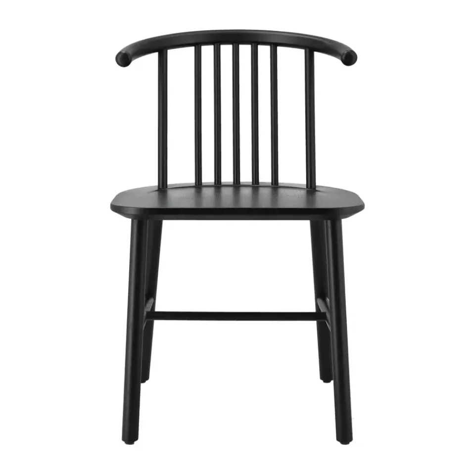 NJRD Chairs*VIOR dining chair, Black lacquered oak Beige