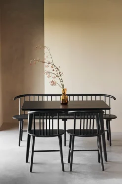 NJRD Chairs*VIOR dining chair, Black lacquered oak Beige