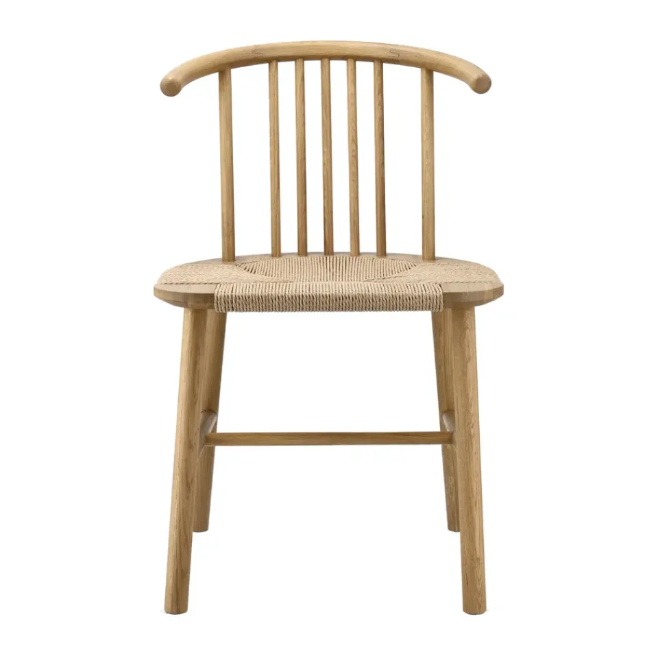 NJRD Chairs*VIOR dining chair wicker seat, Lacquered oak-nature Beige