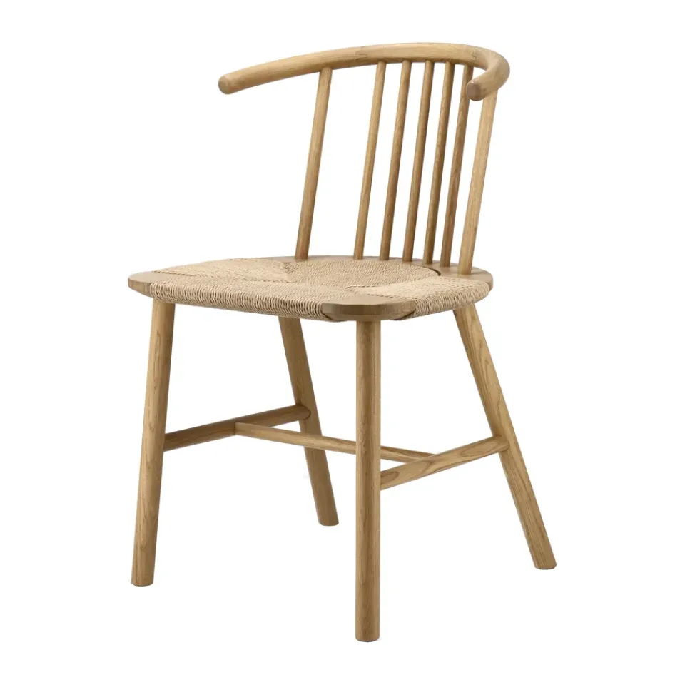 NJRD Chairs*VIOR dining chair wicker seat, Lacquered oak-nature Beige