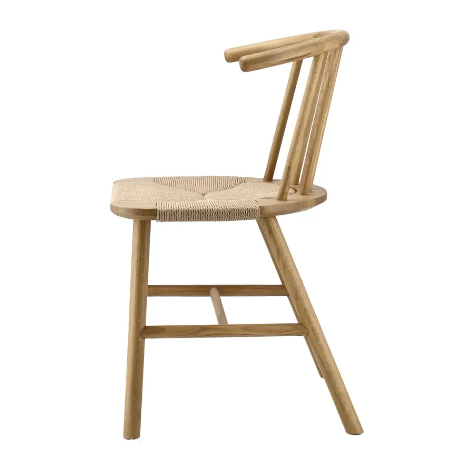 NJRD Chairs*VIOR dining chair wicker seat, Lacquered oak-nature Beige