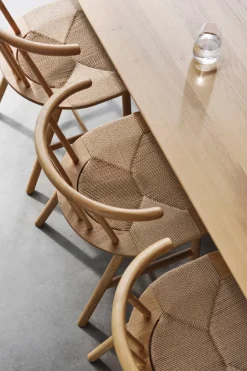 NJRD Chairs*VIOR dining chair wicker seat, Lacquered oak-nature Beige