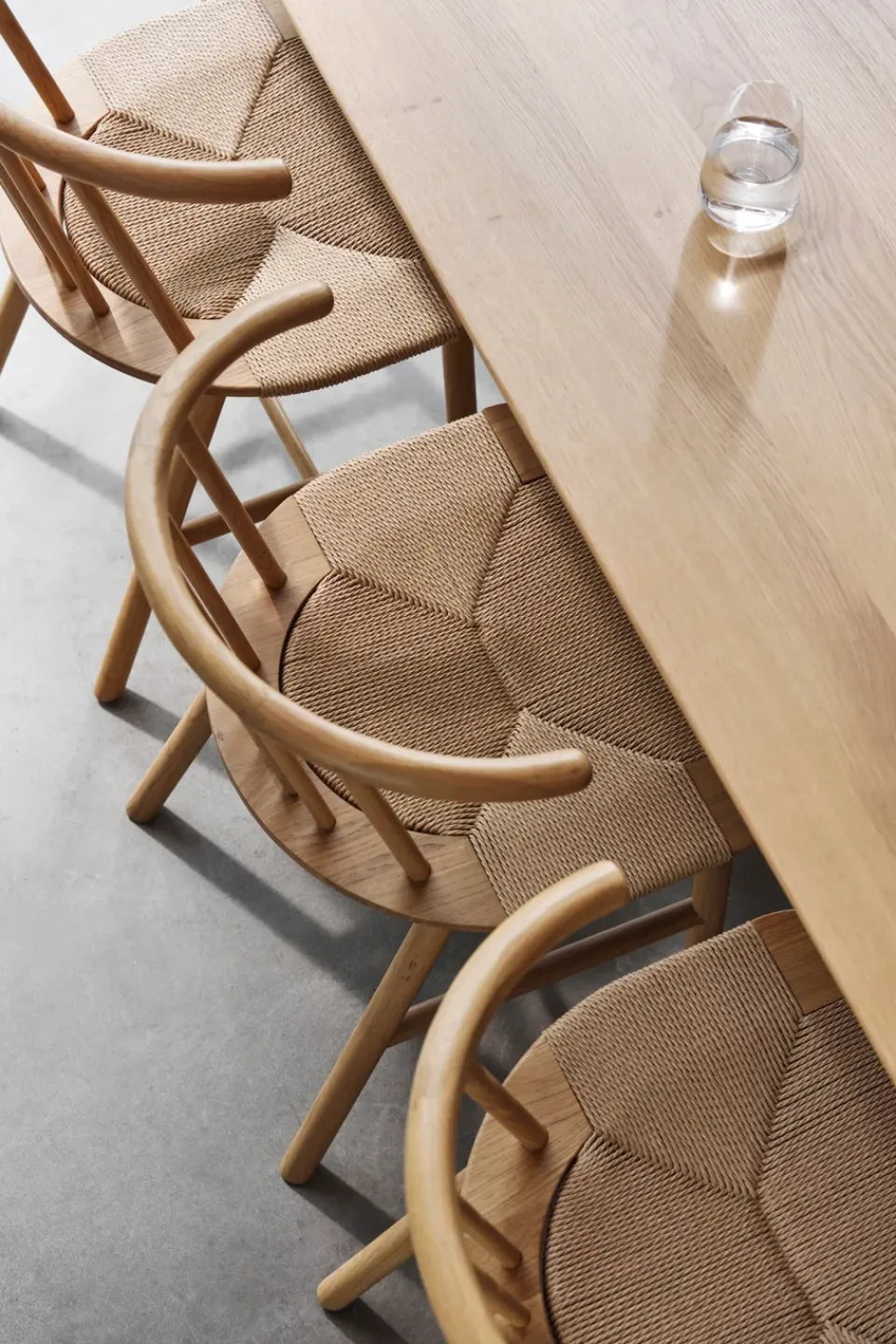 NJRD Chairs*VIOR dining chair wicker seat, Lacquered oak-nature Beige