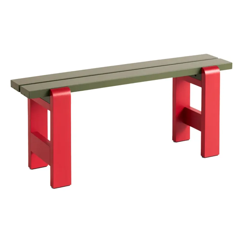 HAY Garden Sofas & Garden Benches*Weekday bench Duo 111x23 cm lacquered pine, Olive-wine red Green