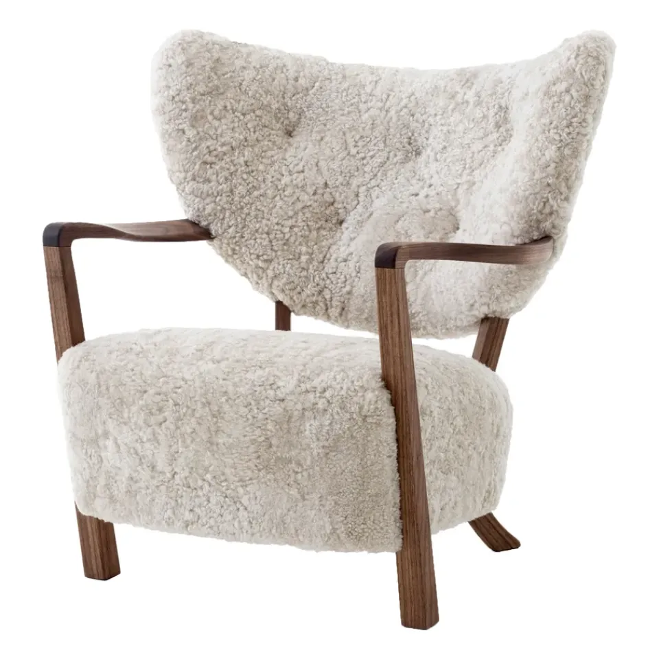 &Tradition Armchairs & Footstools*Wulff Lounge Chair ATD2 armchair, Oiled walnut-Moonlight Beige